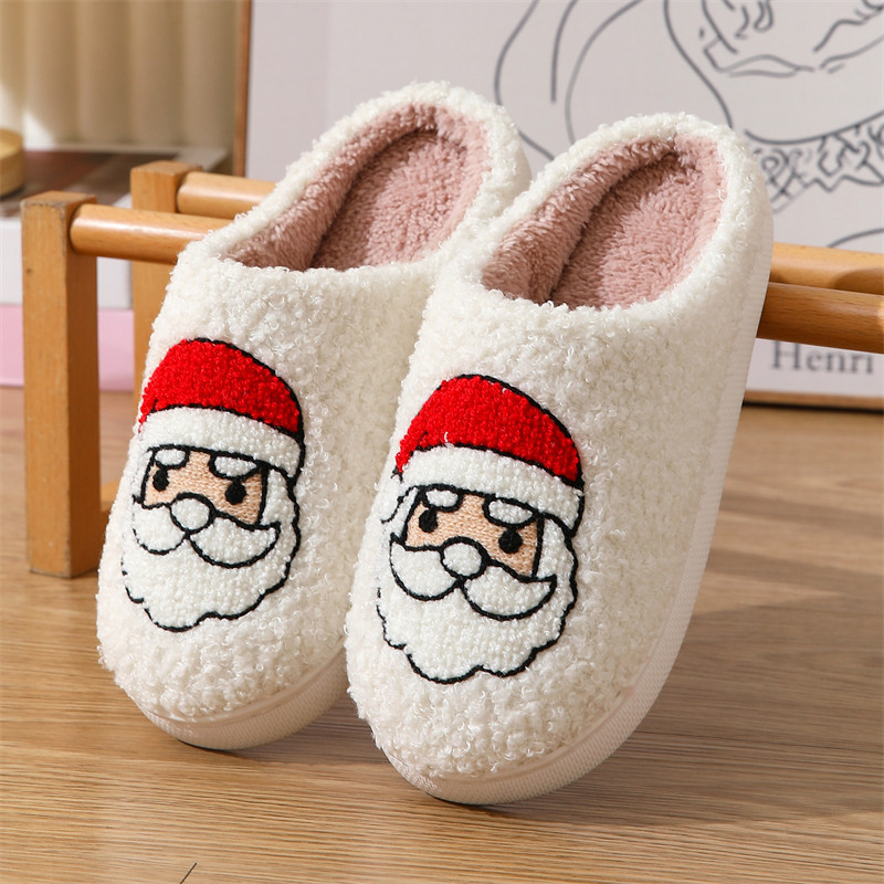 Zapatillas populares de algodón para mujer, pantuflas de algodón cálidas de felpa para invierno, Navidad y Halloween, para interior y hogar