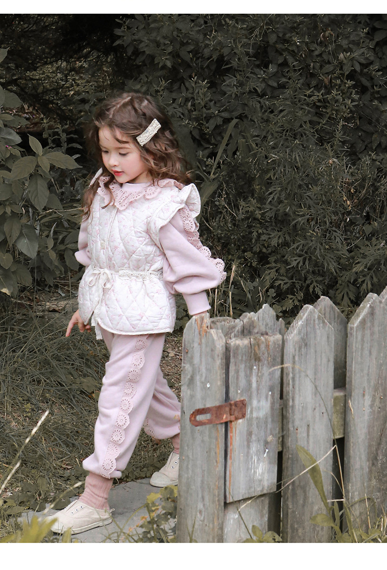 Abbigliamento per bambini Felpa con cappuccio a maniche lunghe pullover allentato in pizzo per bambina_voghion.com