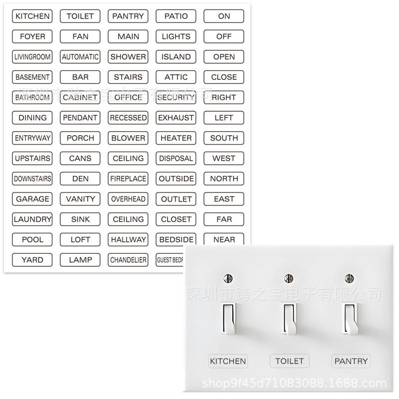 Cross-Border New Product: Light Switch Labels, Transparent Waterproof Stickers, Suitable for Homes, Offices, and Entertainment Venues