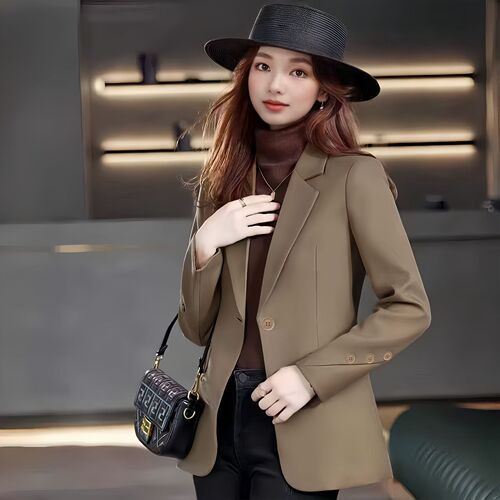 Suit coat for women with a high-quality new Korean casual all-matching temperament chanel style spring and autumn women's small suit top