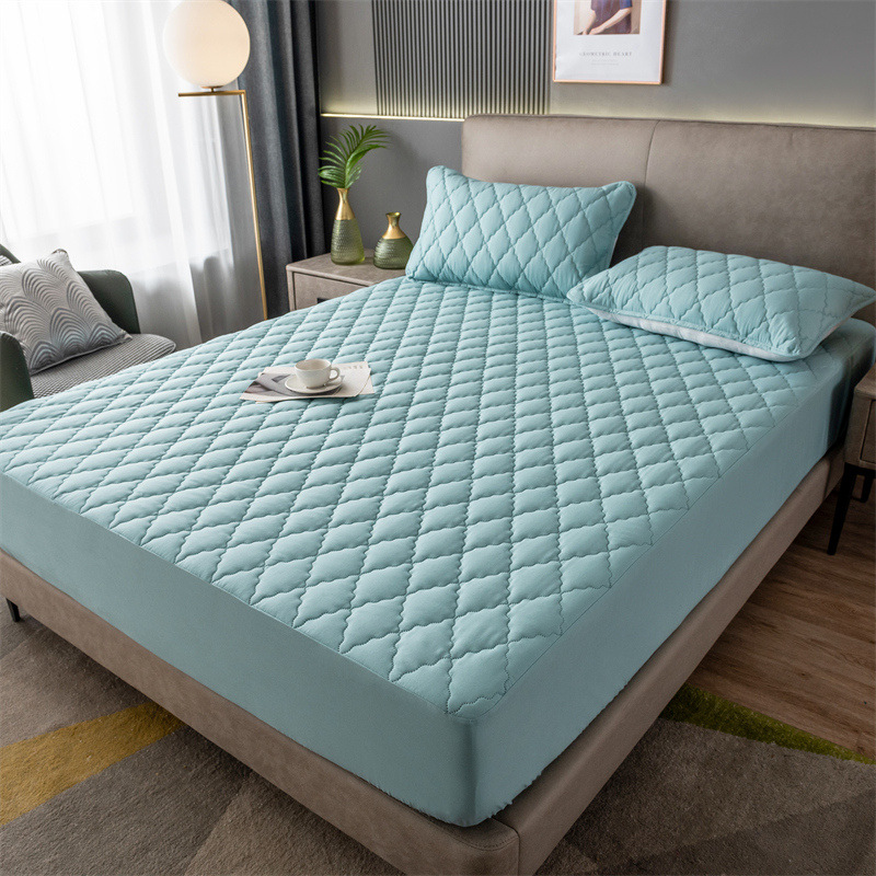 Protector de colchón impermeable con relleno de algodón, de una sola pieza gruesa, cubrecama con barrera contra orina, protector de colchón para Amazon, disponible con envío directo.