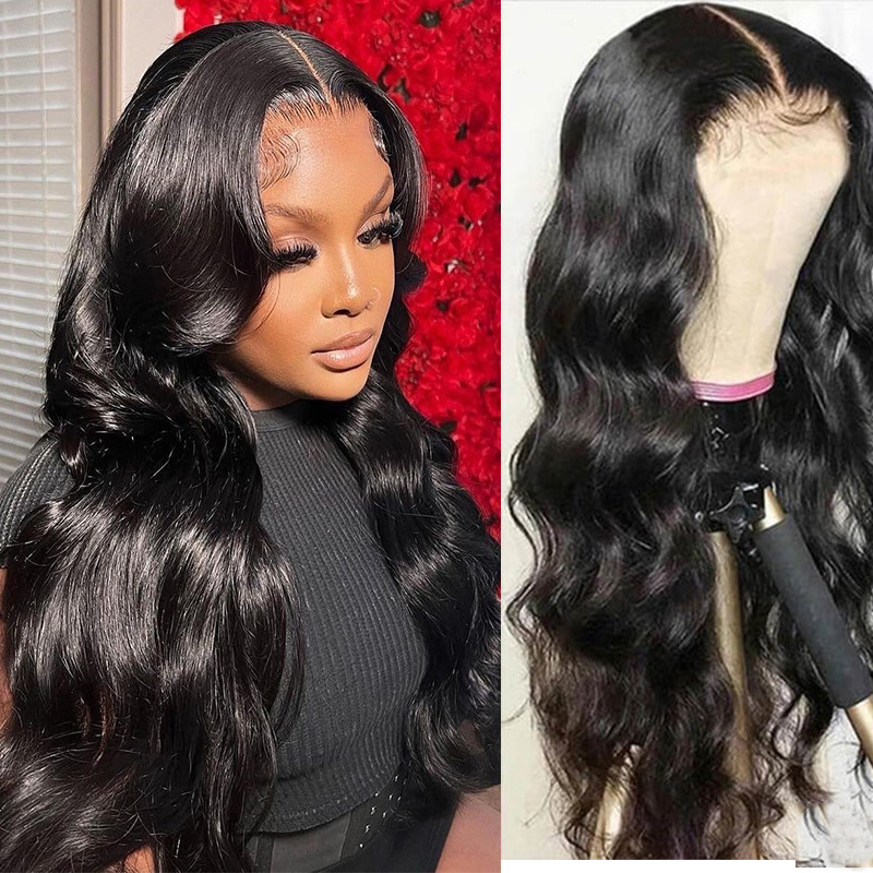 Human hair lace front wig 13*4 Body wave...