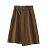 Metal buckle temperament versatile A-line skirt