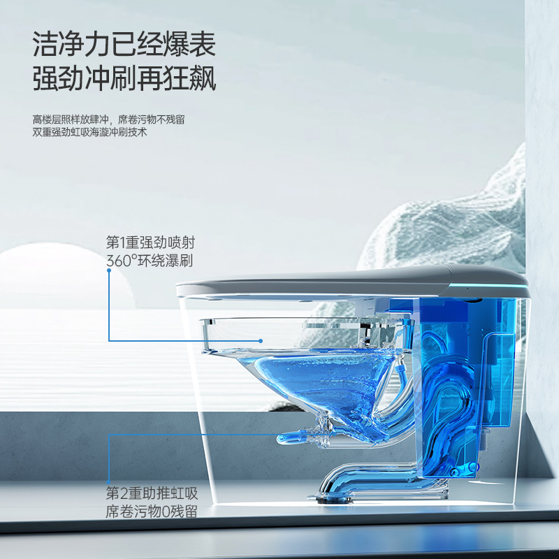 Inodoro inteligente con escudo de espuma antiolor sin restricción de presión de agua inducción de capacitancia de inodoro de baño de Chaozhou