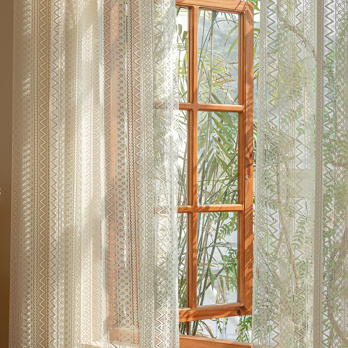 Nuevo encaje transfronterizo cortinas perforadas de encaje Amazon venta caliente de urdimbre de encaje cortinas terminadas TEMU