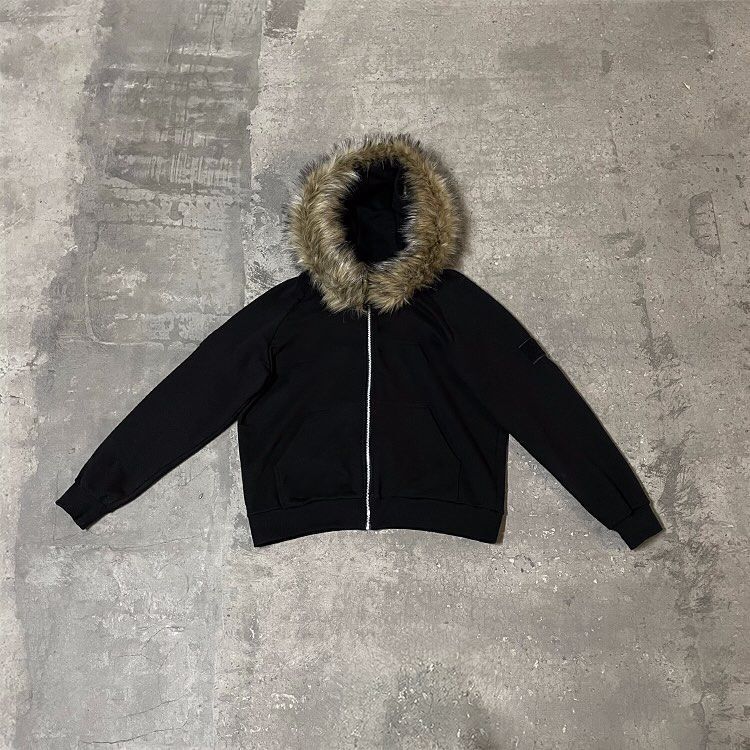 Autumn and Winter New Y2K Gothic Harajuku Ins Fashion High Street Punk Striped Zipper Fleece Hooded Sweatshirt Autumn and Winter New Y2K Gothic Harajuku Ins Fashion High Street Punk Striped Zipper Fleece Hooded Sweatshirt