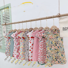 Baby Cotton Linen Modernized Mandarin Collar Dress 2024 Summer New Chinese Style Cotton One-piece Dress with Sleeveless Tangzhuang