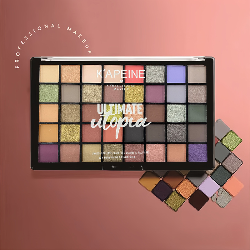 Utopia 40-Color Eyeshadow Palette Matte Pearlescent Fine Glitter Ins Super Hot Sparkling Super Flash Affordable Makeup Eyeshadow Palette