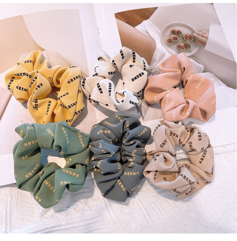 15g Weight Headwear Classification Birthday Occasion Geometric Pattern Women'S Gender Retro Style Khaki, White, Green, Blue, Yellow, Black Color Korean Retro Letter Wave Dot Hair Scrunchies 26