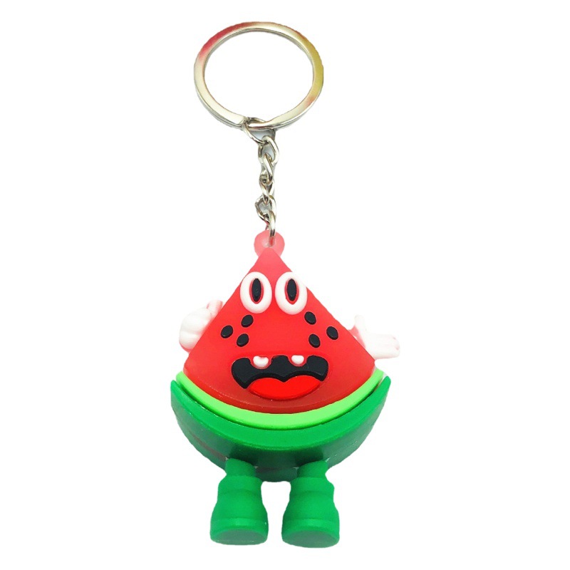 Venta caliente transfronteriza de simulación de PVC de la fruta de la fresa de la sandía anillo de la fruta colgante tienda regalo creativo