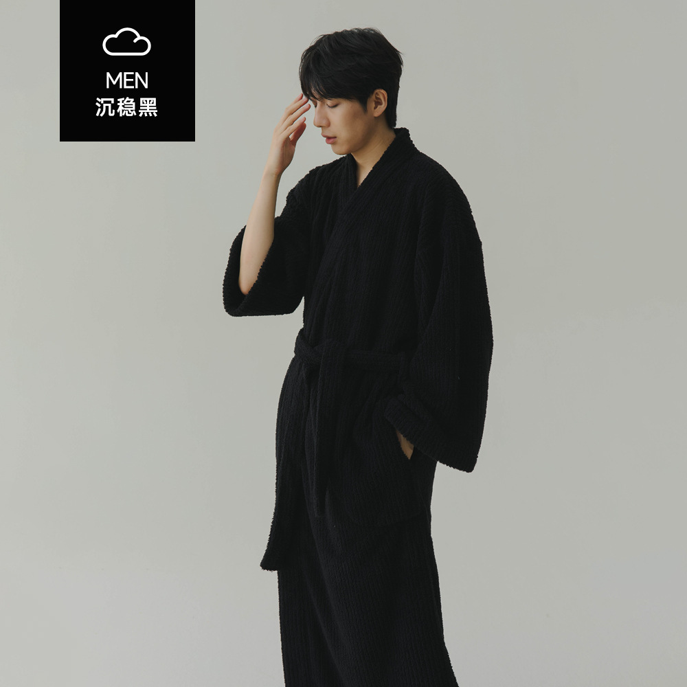 Calm black water robe for men