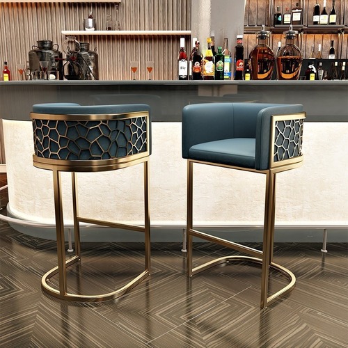 Luxury bar counter chair, bar reception, guest room, bar chair, creative and simple coffee shop, high back chair 
