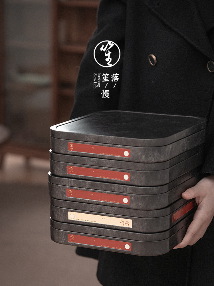 Pu'er Tea Storage Box, Tea Cake Box, Tea Canister, White Tea Box, Empty Packaging Gift Box, Iron Storage Can, Tea Set