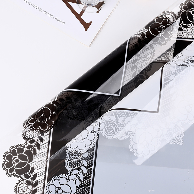Fábrica directa encaje transparente impermeable regalo papel de embalaje creativo diy flor flor floral papel de impresión de vidrio