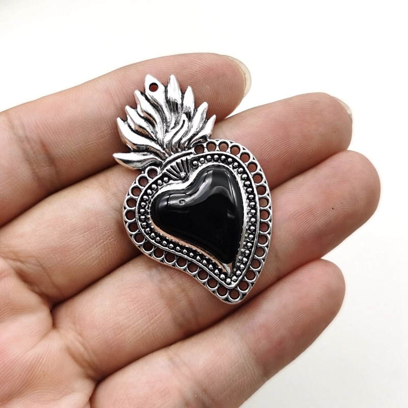 DIY Jewelry Accessories, Earrings, Necklace Classification 1 Piece Zinc Alloy Peach Heart Shape Pendant DIY Jewelry Accessories Earrings Necklace