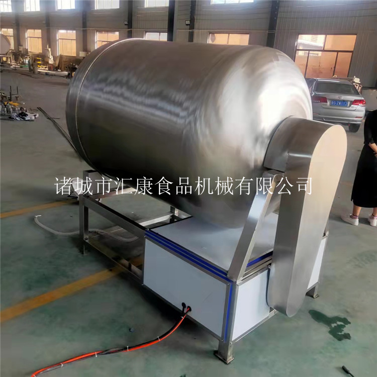 汇康预制菜肉制品真空滚揉机  猪肉自吸腌制机器  鸡筋入味搅拌筒