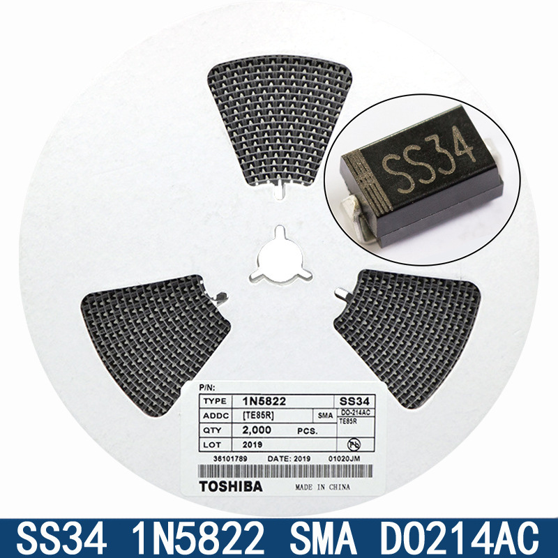 1N5822 SS34贴片肖特基二极管SMA SR340 DO-214AC 3A/40V 2K装