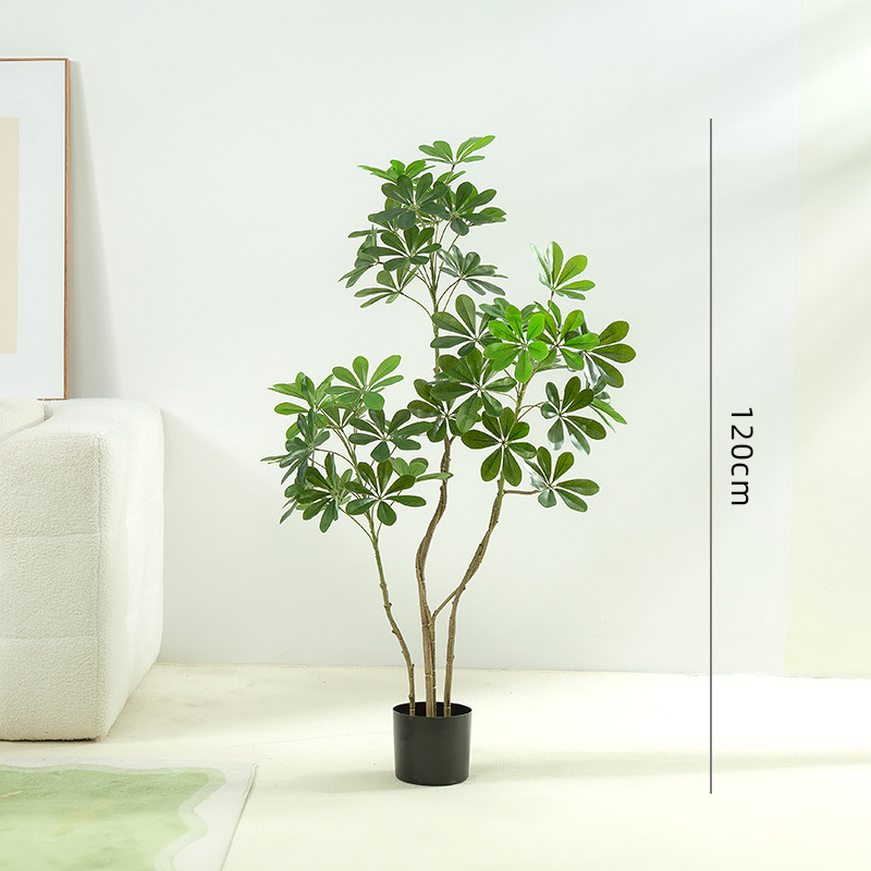 Lujo ligero, planta verde, pie de pato de simulación, piso, gran árbol falso, sala de estar interior, decoración de plantas biónicas de alta calidad