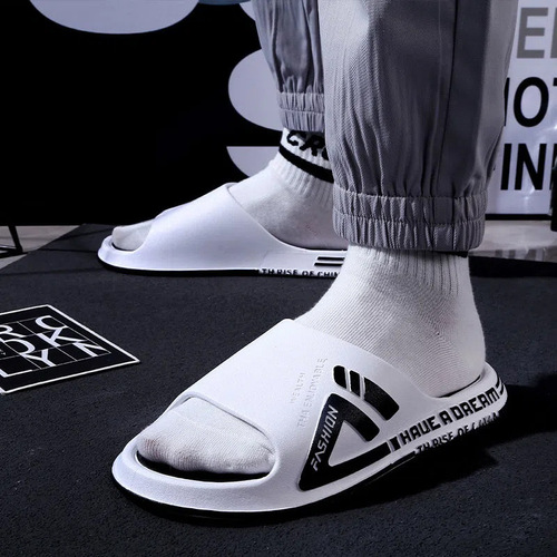 Slip-on Men's Summer Outdoor Wear Non-slip Thick Sole Sports Korean Style Fashion Couple Home Use Couple Bathroom Soft Sole Flip-Flops for Women