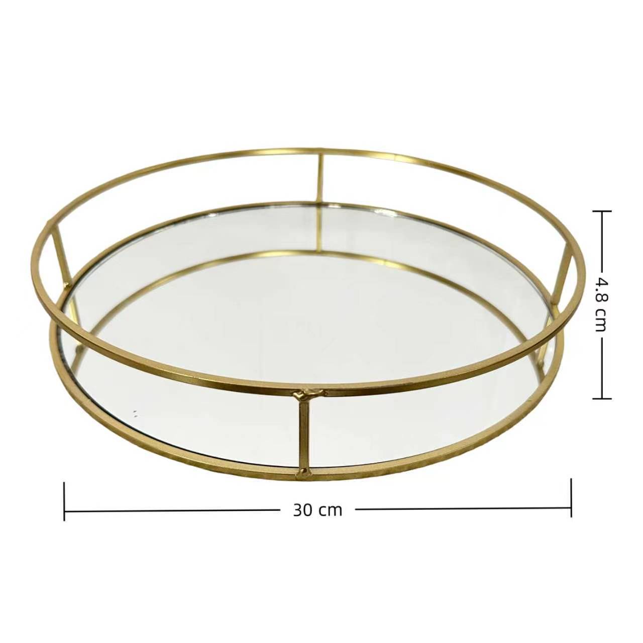 Espejo de lujo ligero bandeja de almacenamiento cosméticos perfumes joyas acabado estante de pastel estante de escritorio ins bandeja de aire