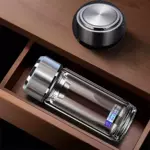 进口钢化玻璃杯双层带盖小巧加厚保温家用车载便携防爆耐高温高硼