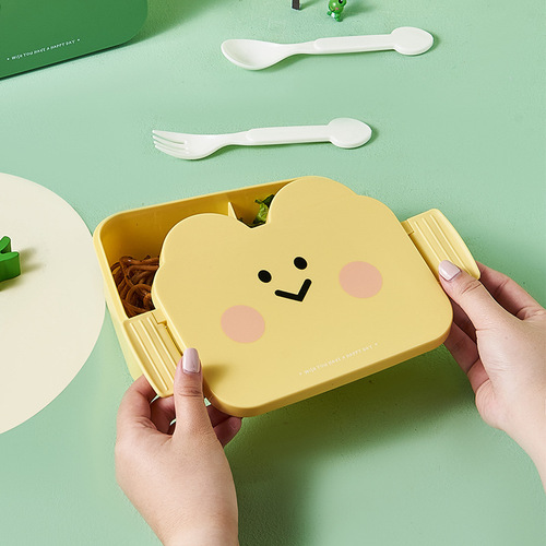 新品创意青蛙造型儿童饭盒宝宝外出便携辅食盒分格便携零食水果盒