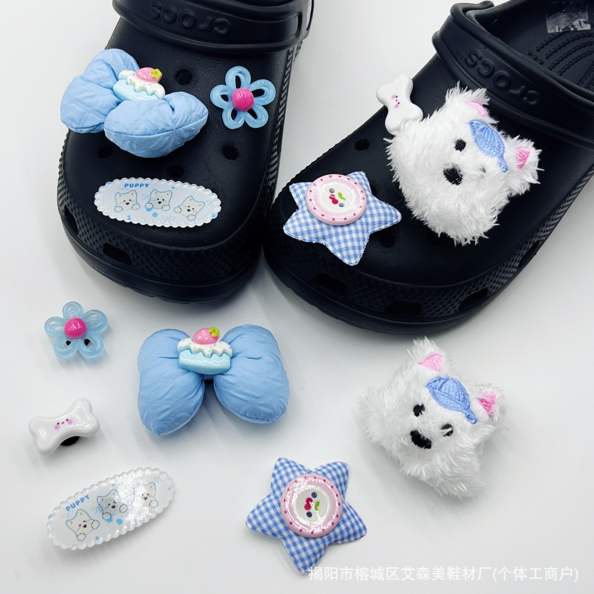 Estrellas plateadas ajuste agujero agujero perdido zapatos decorativos accesorios DIY extraíbles accesorios de flores hebillas de zapatos accesorios tridimensionales