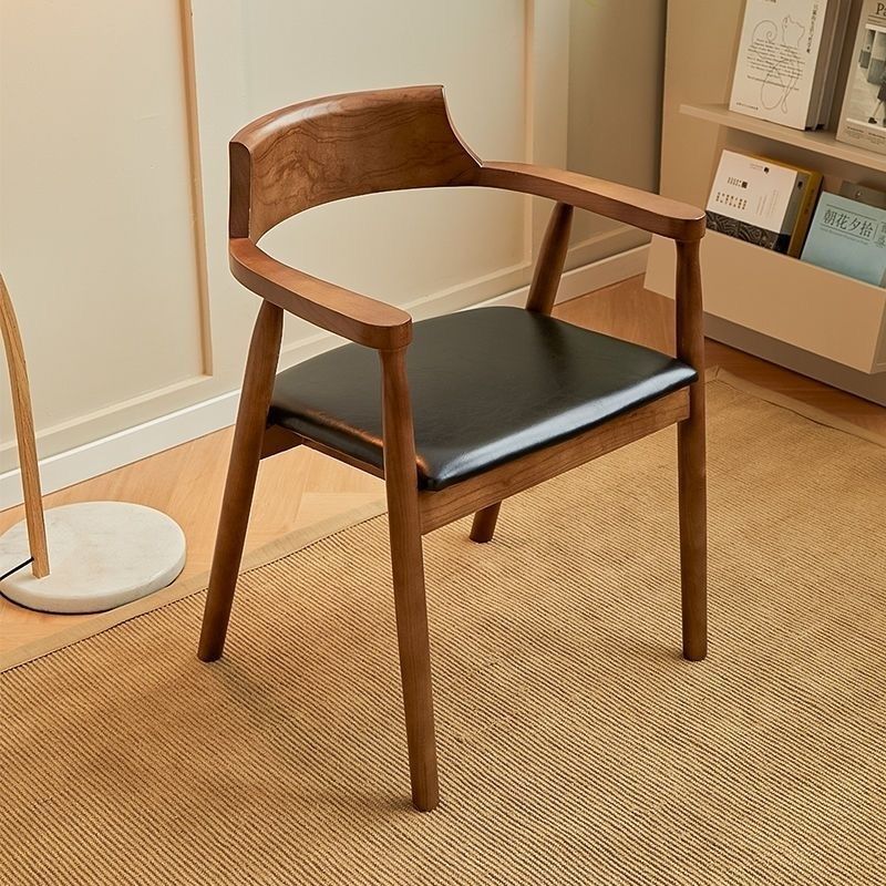 实木舒适餐椅肯尼迪总统广岛餐厅家用民宿酒店洽谈会议简约靠背椅