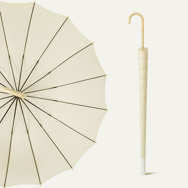 [슬림 곡선 핸들 컬러 매칭] 16본 플라타너스 살구 방수 케이스 자동