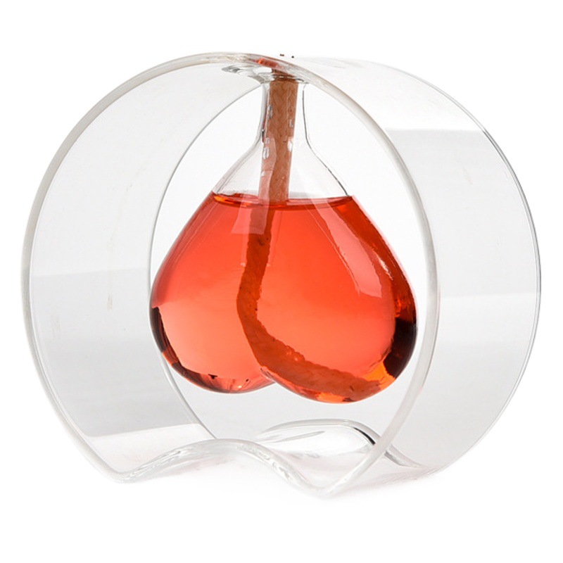 Mxmade creativo cristal transparente amor lámpara de aceite característico regalo de boda en lugar de candelabro