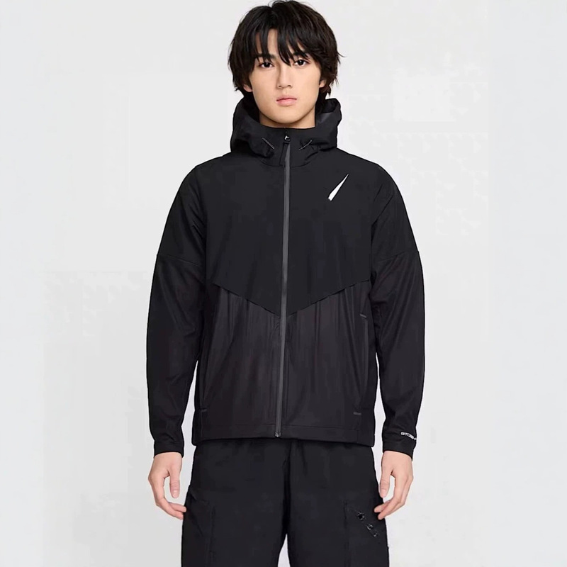 Sports Windbreaker Jacket for Men, Windproof, Thin, Single-Layer Top, Spring Running Training, Quick-Drying, Hooded, Outdoor, Lightweight