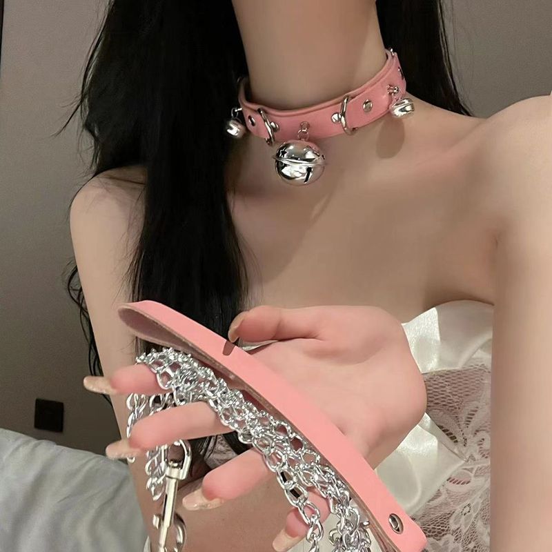 铃铛项圈女颈带链子颈圈男锁骨链颈环项链脖颈链脖圈子choker皮质|undefined