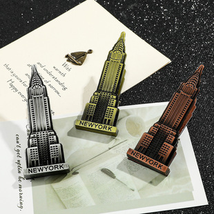 New York Empire State Building Metal Notebook Clip Retro Classic Architecture Notebook Clip Business Gift Travel Souvenir