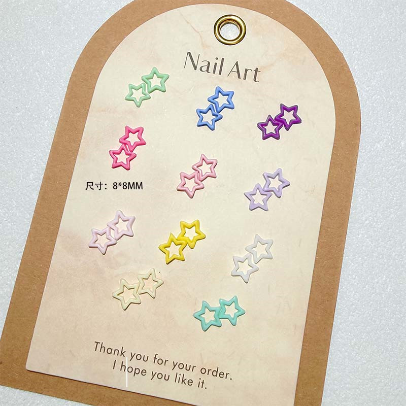 Manufacturer Wholesale Hollow-Out Macaron-Colored Five-Pointed Star Nail Art Decorations, 3D Heart Resin Wearable Nail Tips Manufacturer Wholesale Hollow-Out Macaron-Colored Five-Pointed Star Nail Art Decorations, 3D Heart Resin Wearable Nail Tips