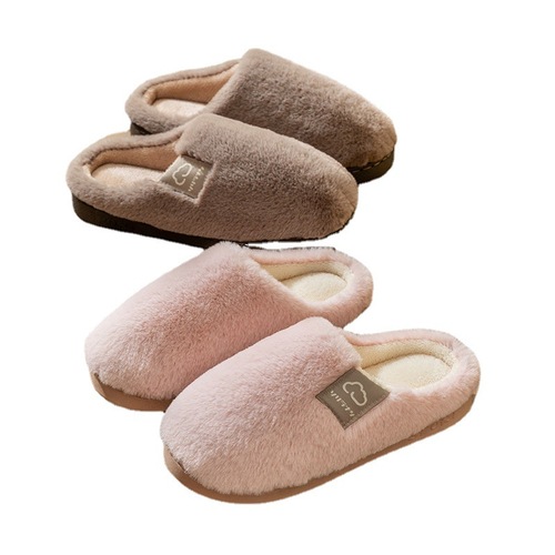 Cotton slippers for women plush home autumn and winter home indoor thickened sole warm non-slip bag with men winter