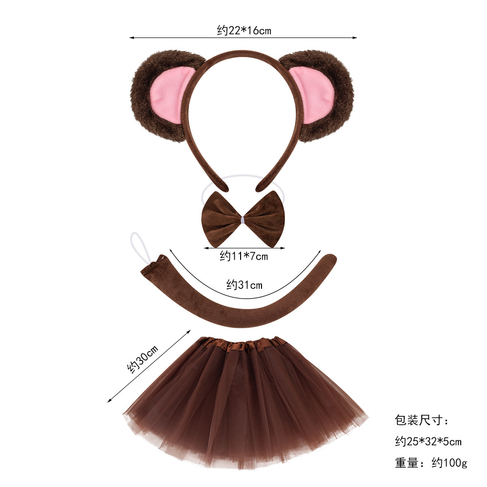 Diademas de animales y orejas de mono o oso, accesorios para disfraces y fiestas de Halloween, modelo transfronterizo