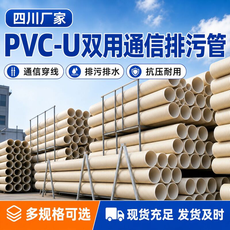 Pvc Double-Walled Corrugated Pipe for Cable and Wire Protection, Perforated Water Drainage Pipe, Flame-Retardant Flexible Conduit, Pvc Corrugated Pipe