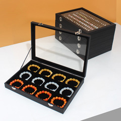 Jewelry with Lid Glass Flip-Top Box Night Market Stall Ring Box Bracelet Earring Storage Box Display Box