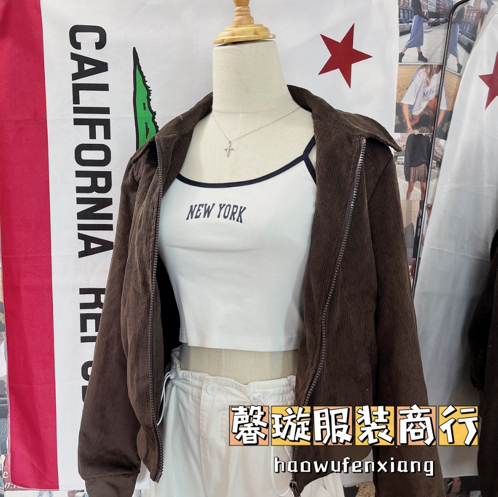 BM estilo otoño nuevo americano retro marrón PANA acolchado abrigo corto todo partido solapa chaqueta superior para las mujeres