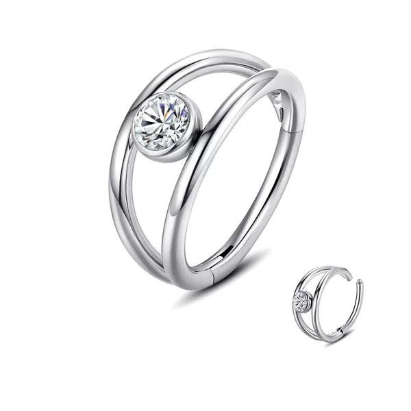 Titanium color+white diamond