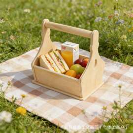 实木调料盒木质户外便携式实木啤酒饮料收纳盒手提调味盒小型食盒