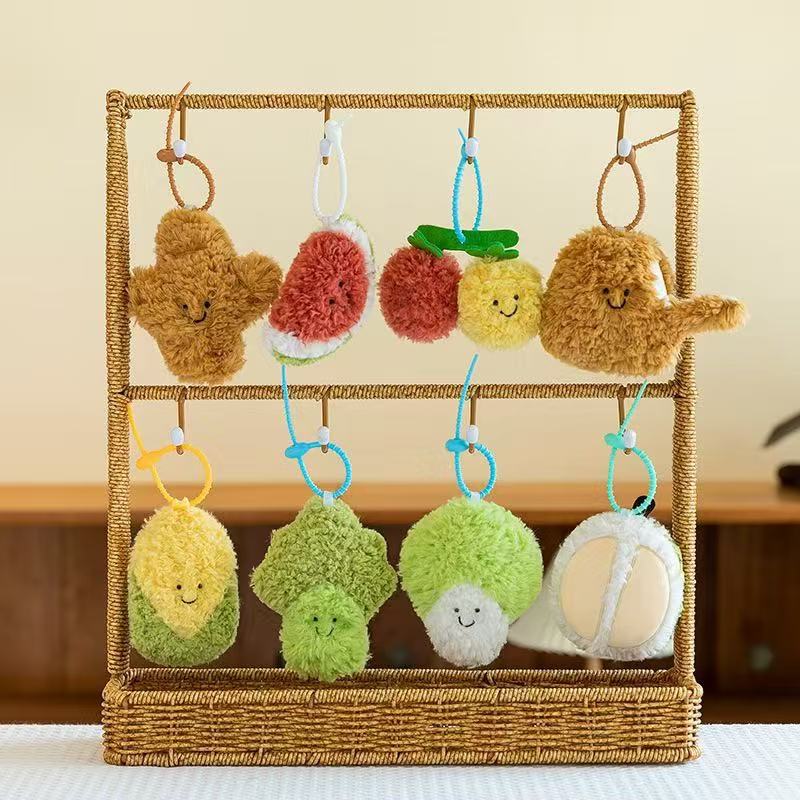 Simulación de frutas y verduras juguetes de peluche colgante repollo fruta muñeca llavero muñeca boda máquina de lanzamiento muñeca