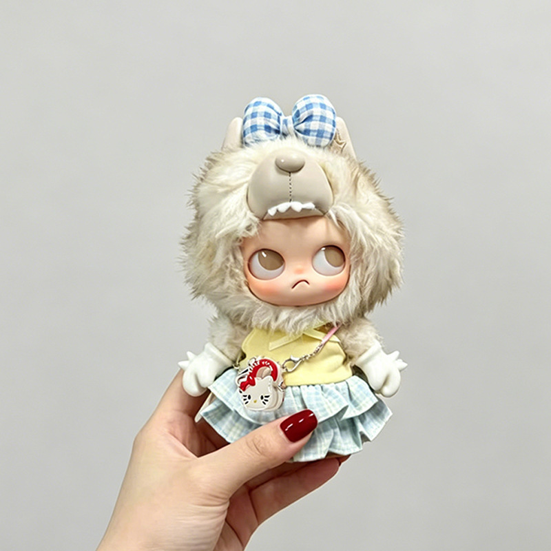 I'M Zsiga Series Doll Clothes Vinyl Plush Pendant with a Straightforward and Uninhibited Style, Sweet Sister Style Bubble Dress Replacement