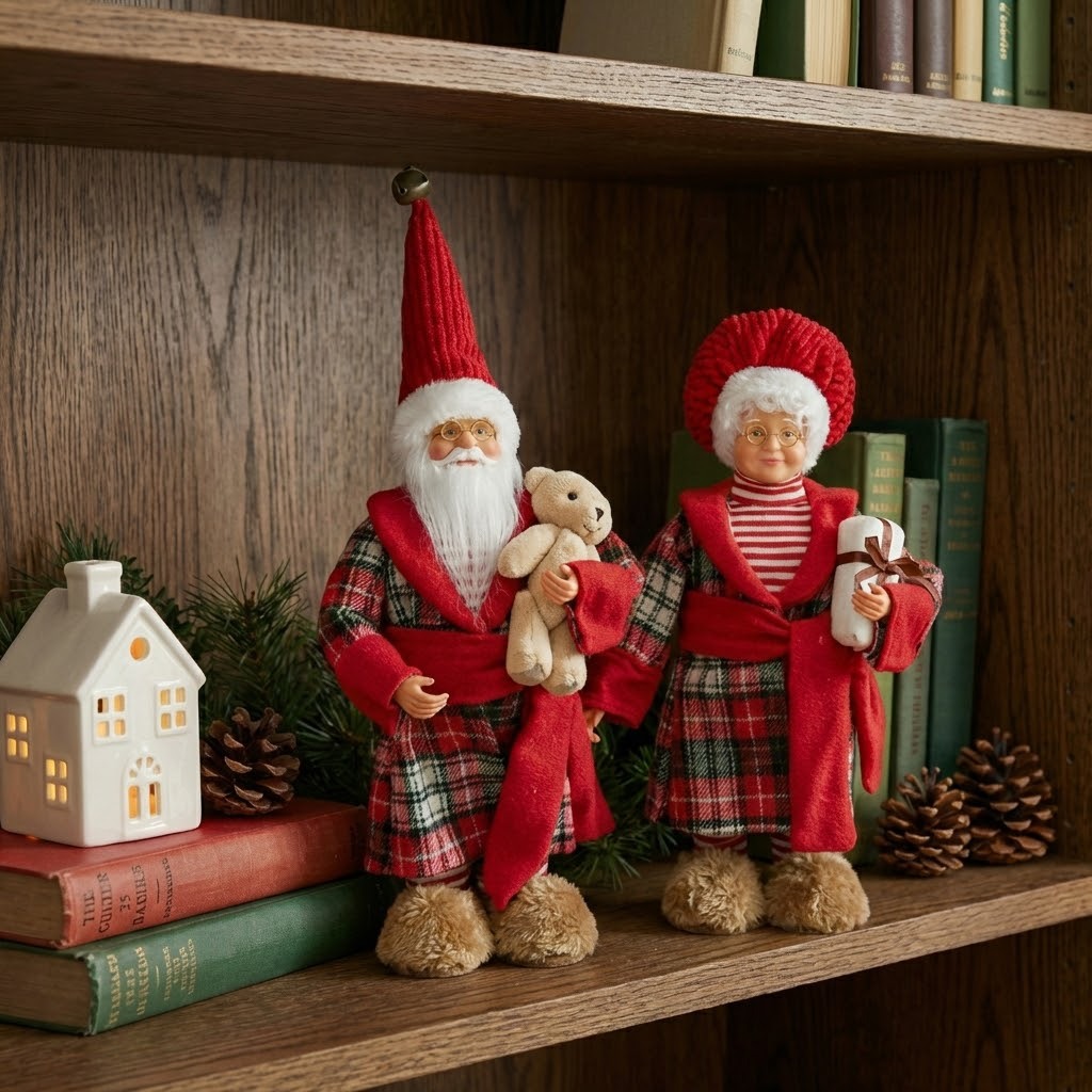 Navidad transfronteriza 12 pulgadas linda muñeca de Papá Noel postura de pie muñeca de Papá Noel decoración de la ventana