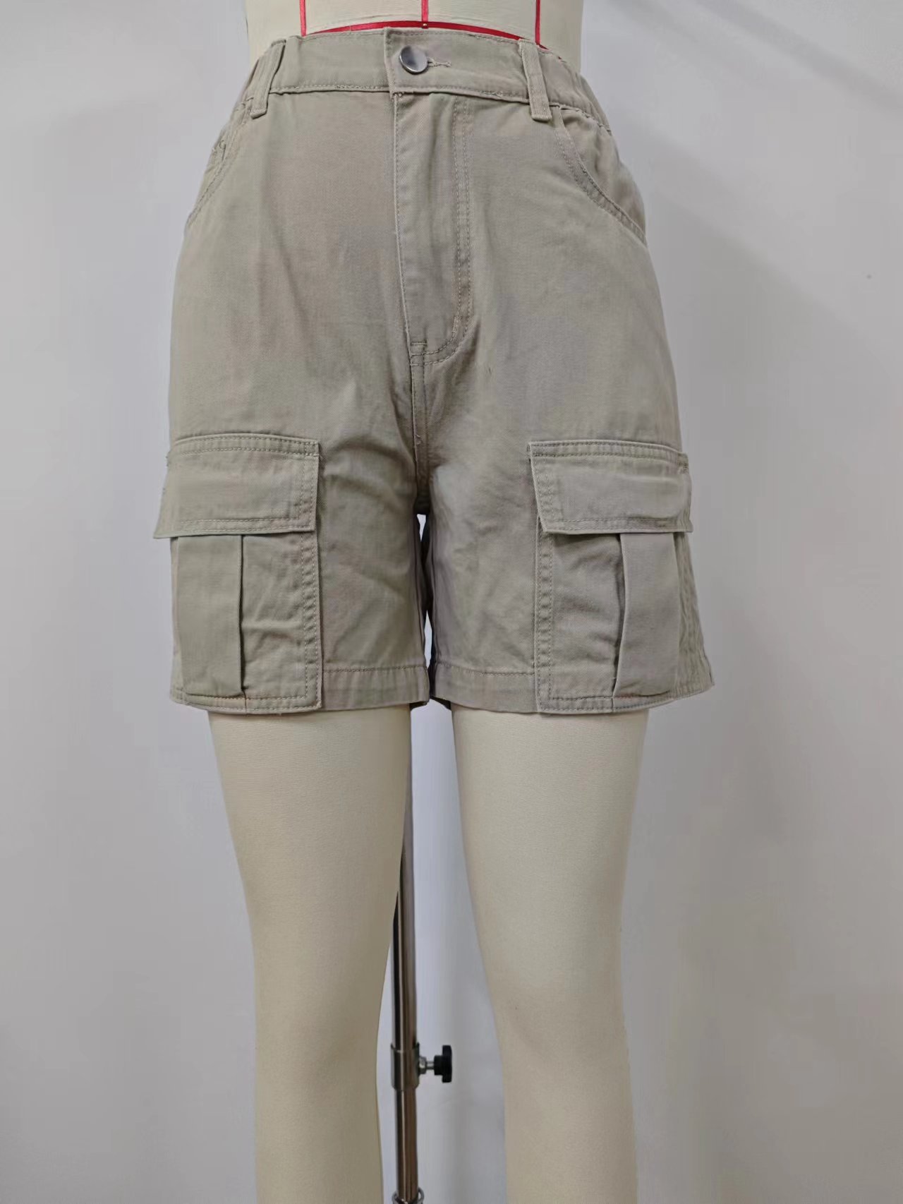 364g Weight Shorts Pants Length Denim Cotton Fabric Type Mid Waist Waist Line Cargo Pants, Jeans Pants Type Inelastic Elasticity Daily Occasion Regular Fit Fit Type Solid Color Pattern Summer Season Women's Gender Pocket Design Streetwear Style Women's Daily Streetwear Solid Color Shorts Pocket Cargo Pants Jeans 21