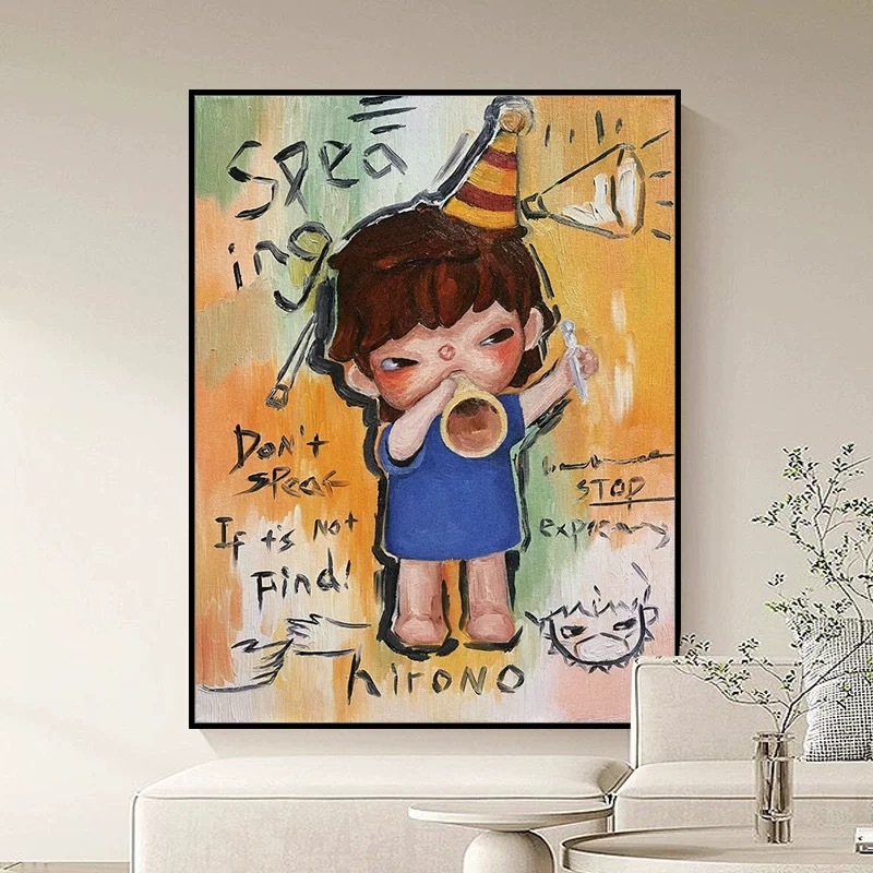 Ziga 小野バブルマート吊り絵画かわいい子供部屋油絵漫画絵画トレンディな吊り絵画芸術的な抽象絵画|undefined