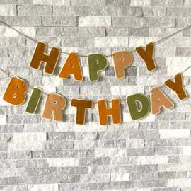 跨境专供 儿童生日派对装饰毛毡英文字母拉旗彩色生日快乐横幅