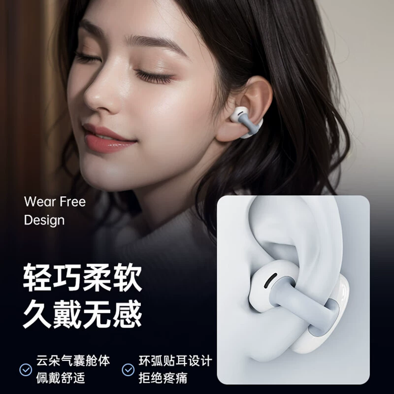 Headphones, wireless waterproof extra-long unlimited ear clips, bluetooth