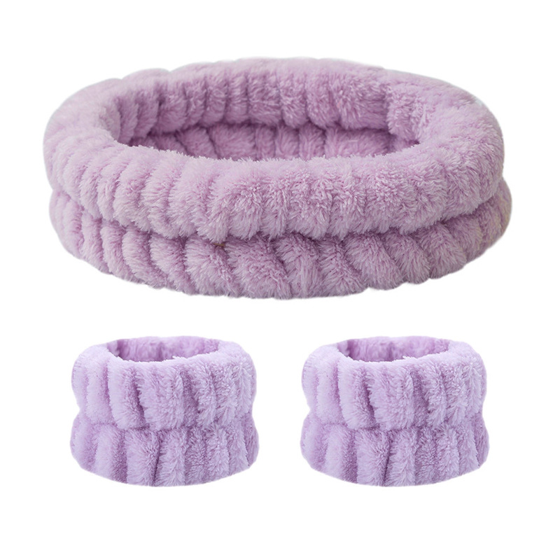 Purple hair tie three-piece set (three elastic hair ties)
