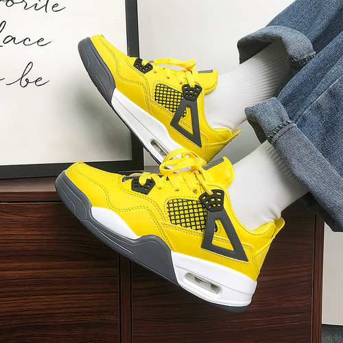 2024 Spring and Autumn New Model Air Cushion Shoes Electric Mother Color Unisex Fashion Trend Height Increasing National Trend Sports Student Shoes